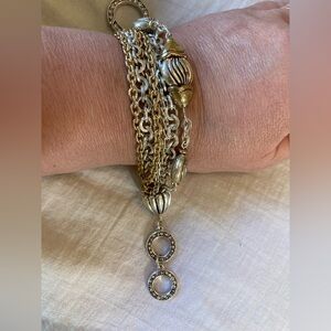 Two Tone Multi‎ Chains Bracelet